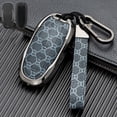 thumbnail image 5 of Car Key Fob Cover Case Protector Zinc Alloy Leather Car Smart Remote Key Fob Case Cover Bag For Tesla Model S 3, 5 of 5