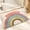 B, variant on Rainbow Bath Rug, Striped Half-Moon Shaped Colorful Boho Flocking Bathroom Mat, Soft Fiber, High Absorbent, Anti-Slip, Durability, Machine Wash, Great for Home, 20" x 32", Semicircular