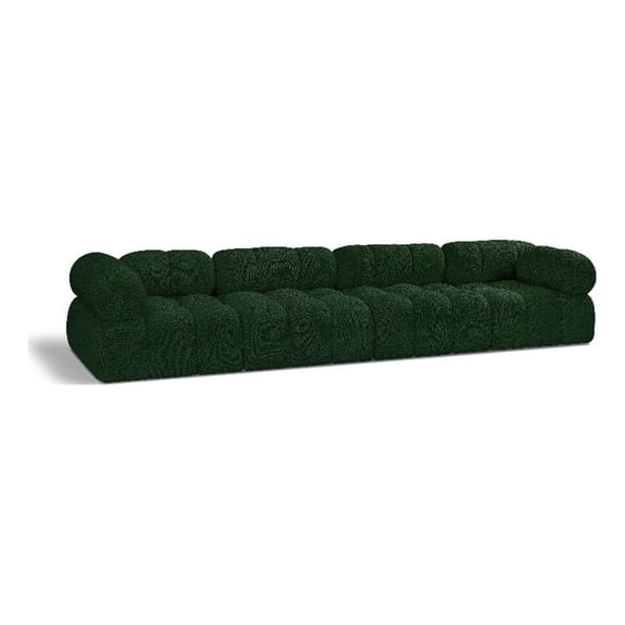 Meridian Furniture Ames Green Boucle Fabric Modular Sofa
