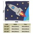 thumbnail image 3 of DouZhe Ultra-Soft Micro Fleece Lightweight Flannel Bed Blanket, Space Spacecraft Rocket Print Cozy Warm Throw Blankets, 50"x40", 3 of 7