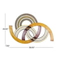 thumbnail image 3 of DecMode Modern Metal Overlapping Semi Circle Design Abstract Wall Décor with Fire Orange, Dark Brown and Patterned Yellow Finish, 38"W x 25"H, 3 of 9