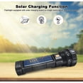 thumbnail image 2 of Solar Flashlight USB Rechargeable LED Flashlight, 1200mAh LED Flashlight, IPX4 Waterproof 3 Modes Portable Flashlights Work Light, 2 of 7