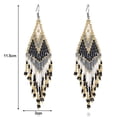 thumbnail image 2 of Pendientes de borla con cuentas estilo Boho - Pendientes colgantes de borla con cuentas hechos a mano, 2 of 5