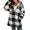 Black, variant on Women's Plush Coat, Hooded Long Sleeve Plaid Zipper Jacket with Pockets, Loose Fit Fleece Lined Outerwear for Winter Casual Style and Warmth-Black
