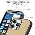 thumbnail image 3 of Designed for iPhone 16 Pro Max Classic Case, Slim Leather Luxury Business PU Non-Slip Texture Grip Shockproof Bumper Protective Phone Cover Men Women For iPhone 16 Pro Max,Khaki, 3 of 9