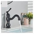 thumbnail image 2 of Brass Antique Brass Taps Bathroom Faucet Basin Faucet Cold Water Column Mixer Deck Mounted Crane Basin Faucet Tall Short, 2 of 7