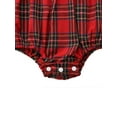 thumbnail image 5 of Qiylii Infant Sister Matching Christmas Costume Lace Long FLared Sleeve Plaid Jumpsuit/Dress, 5 of 6