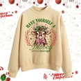 thumbnail image 2 of HNMKIU Hauts pour Femmes Imprimé Vache de Noël Chandail Col Rond Manches Longues Chandail en Molleton Imprimé Vache Col Rond, 2 of 4