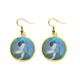thumbnail image 1 of Belleza azul hilo blanco pintura China Ear Dangle Golden Drop Earring Jewelry Mujer Unbranded M, 1 of 3