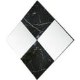 thumbnail image 2 of Contemporary Square Accent Wall Mirror with Faux Marble, Silver and Black, 2 of 2