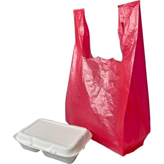 International Plastics MB-T-24RE 11.5 x 6.5 x 21 in. HD T-Shirt Bags - Red - Pack of 1000
