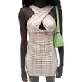 thumbnail image 3 of Kmbangi Femmes?S Couleur Unie / Stripe Plissé Licou Slim Ajustement Robe Courte, 3 of 9