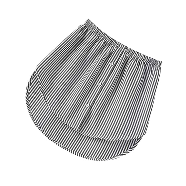 Extensores de camisa Sonducket Cola Irregular Blusa Desmontable Casual Suéter Dobladillo Ajustable Barrido Ropa Dobladillo inferior Vestidos raya blanca negra 5XL