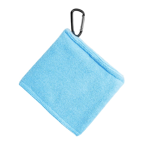 Toalla de golf de bolsillo pequeña con clip en D para pelotas y palos. Limpiador portátil de pelotas de golf. Accesorios para hombres y mujeres. Ejercicio en el campo.