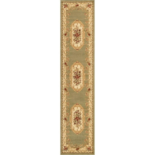 Unique Loom Versailles Medallion Motif Rug 2' 7 x 12' Runner Green/Ivory