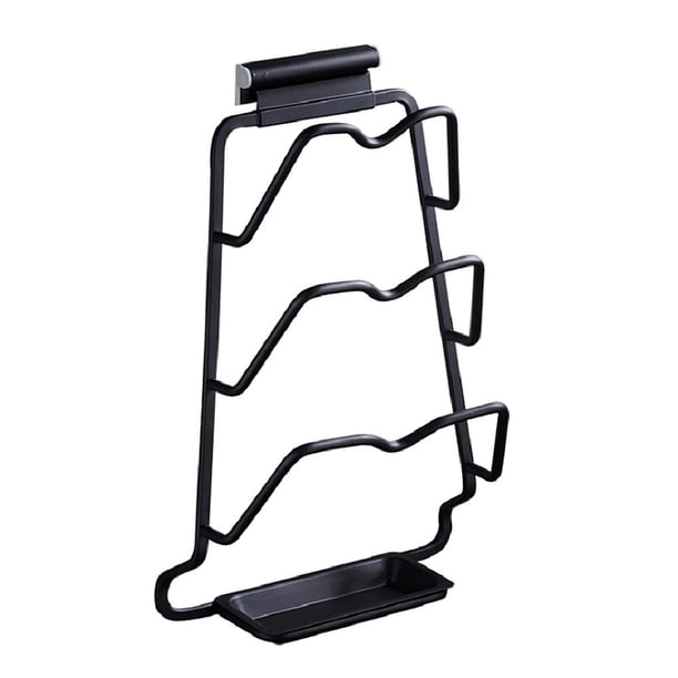 Soporte De Pared De Tapa Estante De Tapa Colgante Duradero Desmontable De Aluminio De Tres Capas Con Plato De Agua Kearding HA025340-01