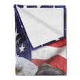 thumbnail image 2 of American Flag Soft Flannel Fleece Throw Blanket, Eagle on Foreground Banner Pride History Solidarity Martial Identity, Cozy Plush for Indoor and Outdoor Use, 50" x 60", Multicolor, by Ambesonne, 2 of 5