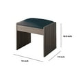 thumbnail image 6 of Contemporary Wooden Stool with Leatherette Upholstered Seat, Black and Brown, 6 of 6