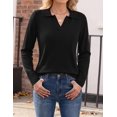 thumbnail image 3 of Zeagoo Womens Sweaters Long Sleeve Polo Shirts V Neck Business Casual Tops Knit Pullover Fall, 3 of 6