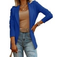 thumbnail image 2 of VINUSLI Fall Blazers for Women 2025 Trendy Casual Solid Color Business Blazer Lapel Open Front Long Sleeve Work Office Jackets Blue,S, 2 of 7