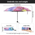 thumbnail image 3 of JSTEL Tie Dye Shibori Print Flower Folding Umbrella for Rain Sun Travel Mini Lightweight Compact Umbrellas, 3 of 5