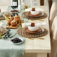 thumbnail image 3 of Leather Brown Basketweave Round Woven Vinyl Placemat 15x15 (Set of 4), 3 of 8