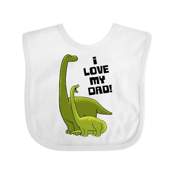 Inktastic I Love My Dad with Baby and Daddy Brontosauruses Boys or Girls Baby Bib