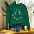 thumbnail image 4 of Craaazy Halloween Sweatshirt Long Sleeved Crewneck Shirts Halloween Spooky Season Ghost Print Tops Halloween Pullover Gifts For Women, 4 of 4