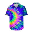 thumbnail image 4 of XMMSWDLA Tie Dye Hawaiian Short Sleeve Button-Down Shirt for Men Blue Mens Dress Shirts, 4 of 5