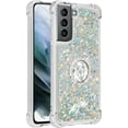 thumbnail image 6 of case for Samsung S21 Plus 5G 6.7" Case,Creativity Clear Quicksand Glitter Flowing Liquid Floating Soft TPU Case w/Stand Bling Diamond Sparkle Phone Cover for Samsung S21 Plus 6.7"  Silver, 6 of 14