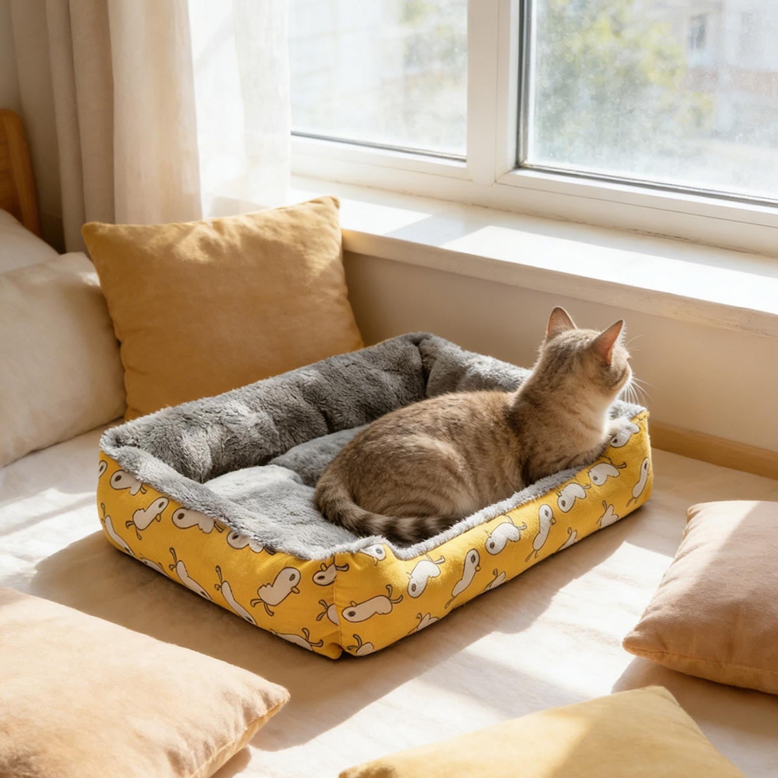 Specollect 3 Pcs Winter-Warm Pet Bed All-Season Dog Cat Bed, Soft Arctic Velvet Plush, Skidproof & Waterproof Base, Cozy Support for Small Large Pets Indoor Use
