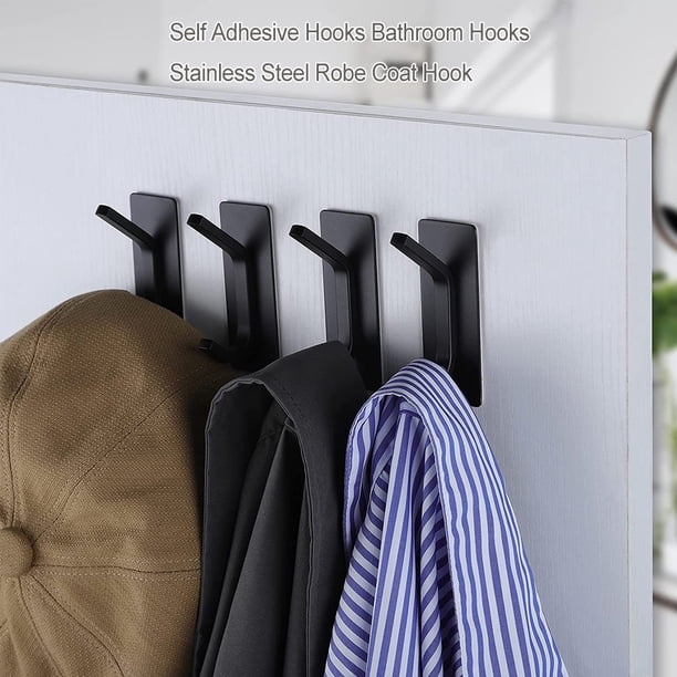 Bath Robe Storage pitrice Wall Mounted Door Hanging Hook Stainless Steel Towel Clothes ...