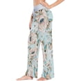 thumbnail image 2 of GZHJMY Women's Pajama Pants Decorative Flowers Pattern Comfy Stretch Sleepwear Womens Wide Leg Pants Casual Loose Yoga Sweatpants Comfy Lounge Pajama, X-Large, 2 of 7
