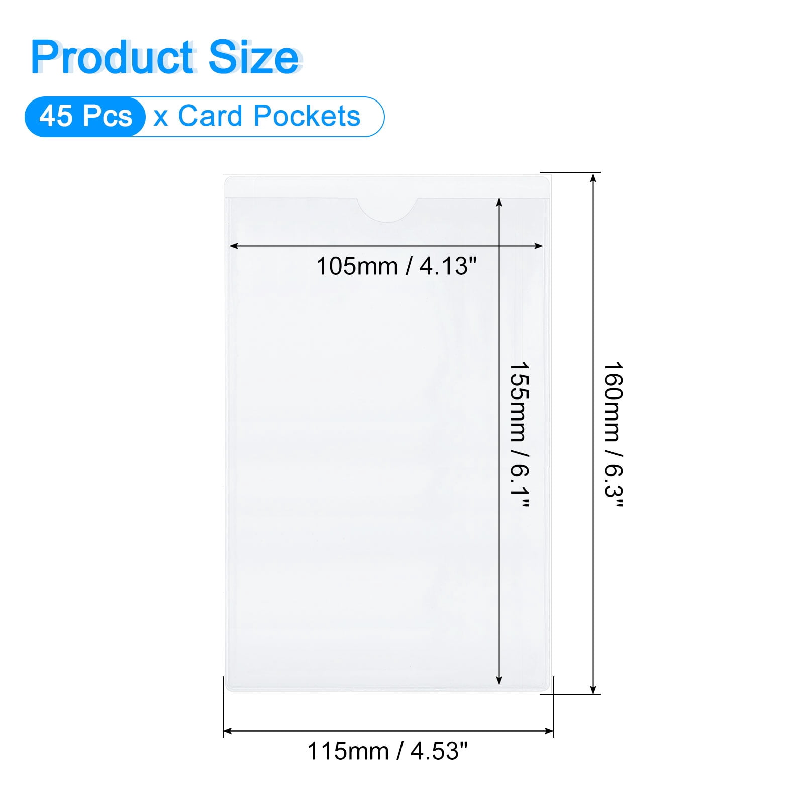 Uxcell 35 Pcs Self Adhesive Index Card Pockets with Top Open, 3.5" x 2.8" Clear Plastic Labels Holders Card Holder for Libraries Organizing and Protecting Index Cards, Transparent