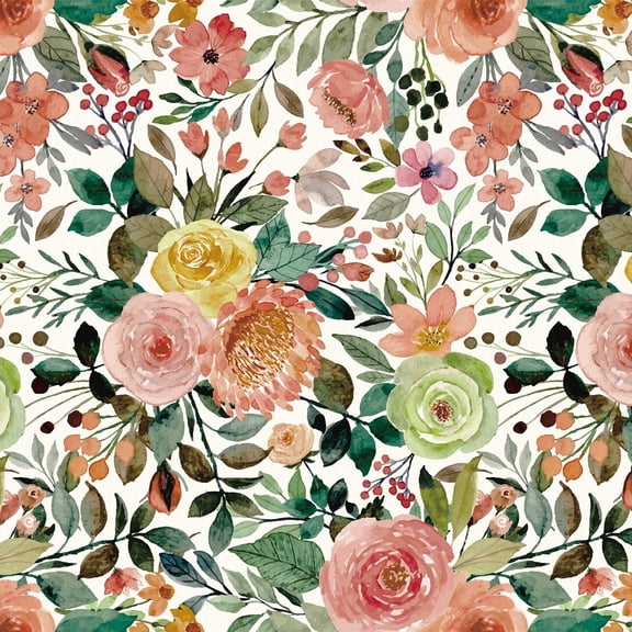 Xiayi Watercolor Floral Peel and Stick Wallpaper 56.7 Sq. ft