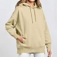 thumbnail image 2 of GigrtiJin Oversized Hooded Sweatshirts for Womens Fashion Casual Long Sleeves Drawstring Hoodies with Pockets, 2 of 8