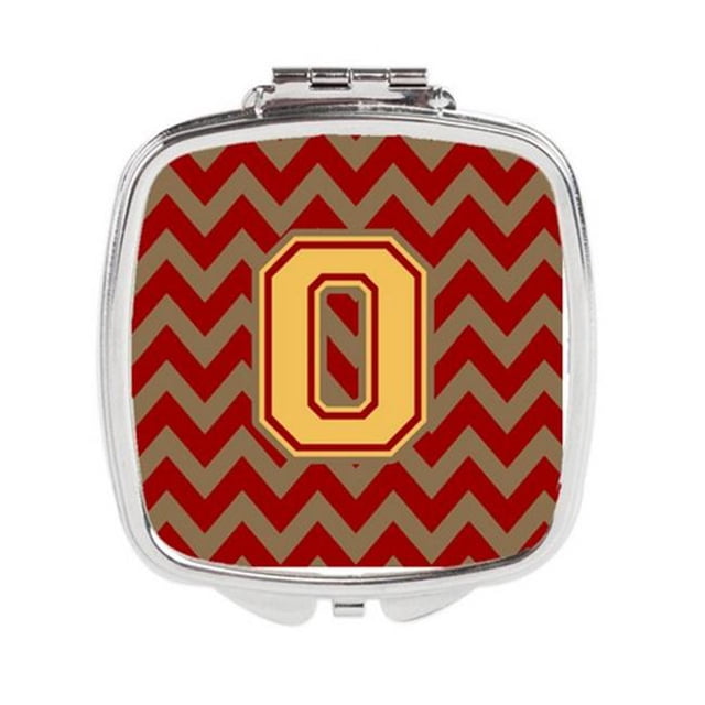 Carolines Treasures CJ1048-OSCM Lettre O Grenat de Chevron et Miroir Compact en Or