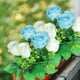 thumbnail image 5 of Ramo de 6 rosas artificiales de granada - Flores de plástico azules para decoración del hogar, centro de mesa de 36 cm de alto para sala de estar, comedor o boda,Vsgery, 5 of 8