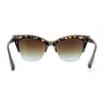 thumbnail image 4 of Womens Half Rim Elegant Metal Brow Designer Cat Eye Sunglasses Blue Tortoise, 4 of 4
