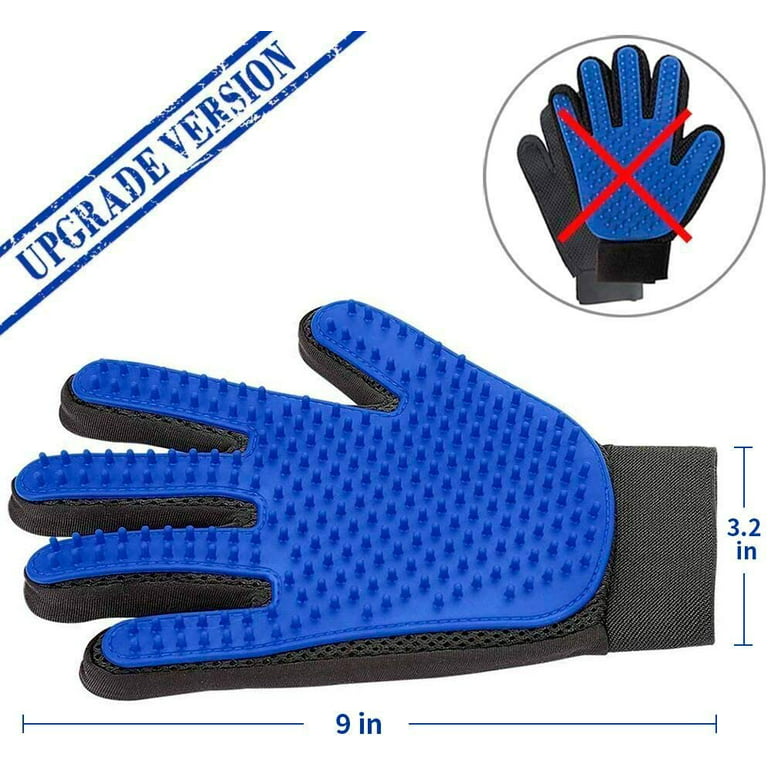 Pet Grooming Glove, Gentle Deshedding Brush For Dog And Cat, Efficient Pet  Hair Remover Mitt, 1 Pair Left & Right Gentle De-shedding Glove Brush(blue)