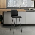thumbnail image 4 of Tandy Black Faux Leather and Black Metal 26" Counter Stool, 4 of 11