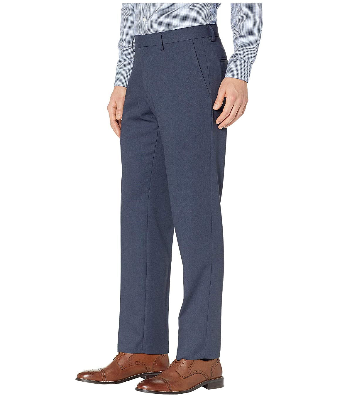 Kenneth Cole Reaction - Kenneth Cole Reaction Heather Stretch Gab Modern Fit Dress Pants Navy