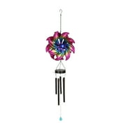 Things2Die4 Metal Purple Rainbow Wind Spinner Hanging Chimes Outdoor 47 inch