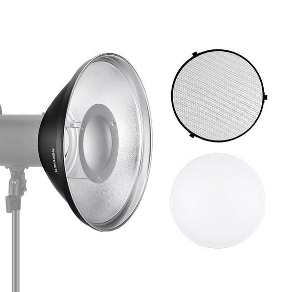 Reflector Beauty Dish NEEWER de 12/30 cm con soporte Bowens de metal