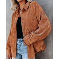 thumbnail image 5 of Womens Corduroy Button Down Casual Long Sleeve Shirt Jacket Oversized Blouses Tops, 5 of 9