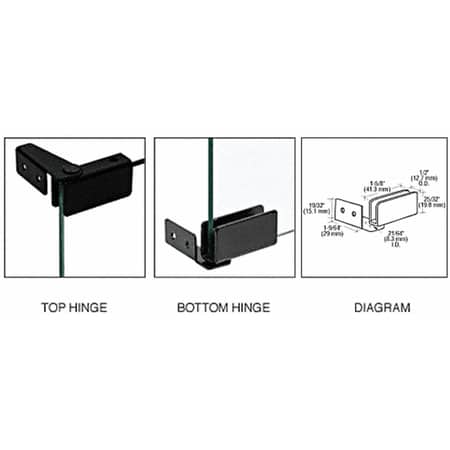 Recess Mount Door Holder - CRL Black Recess Mount Glass Door Hinges