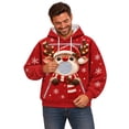 thumbnail image 2 of RGGEEUN Dog Pouch Hoodies Pet Carrier Hoodies Christmas Reindeer Graphic Long Sleeve Hooded Pullover with Pocket Mens Sweatshirt for Small Pets Daily Walking,M, 2 of 7