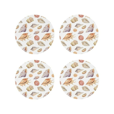 

Leather Coasters with Heat-resistant for Drinks Conch Shell No.J924 -标题2 Round Shape