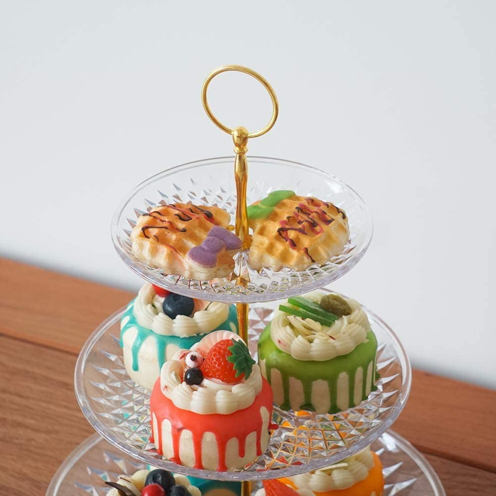 Details about   Acrylic Clear 3-tier Cupcake Stand Cake Stand dessert stands Plate Tea Party