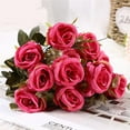 thumbnail image 1 of Artificial Rose 6pcs Open Flower Realistic Blossom Roses Bouquets for DIY Fall Wedding Centerpieces - Orange, 1 of 2